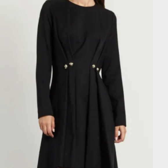 carven pleated dress Pleated Metallic Dress